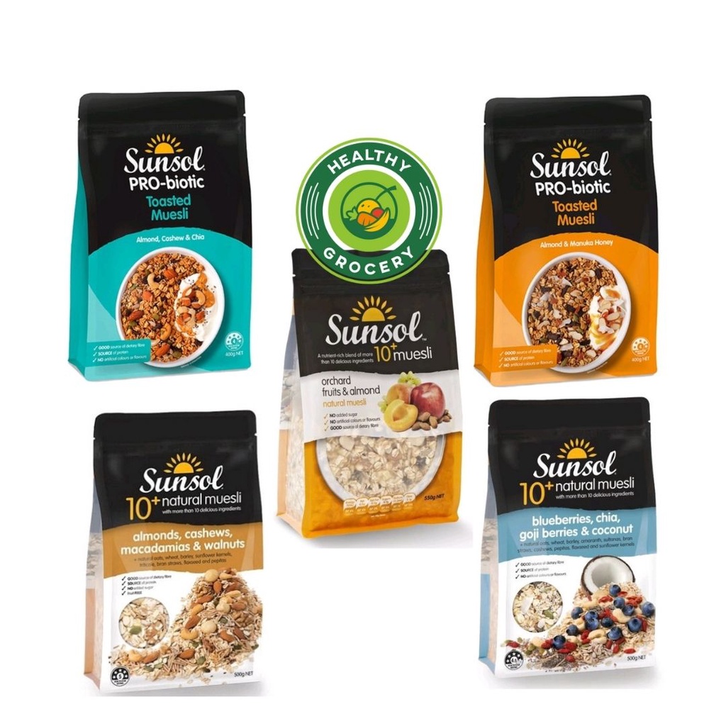 Sunsol Probiotic/NATURAL Breakfast Muesli all Variants Shopee Malaysia