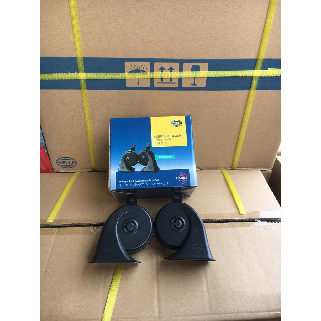 Original HELLA Midnight Black Horn Set (2 pcs)Approval ECE R28 | Shopee ...