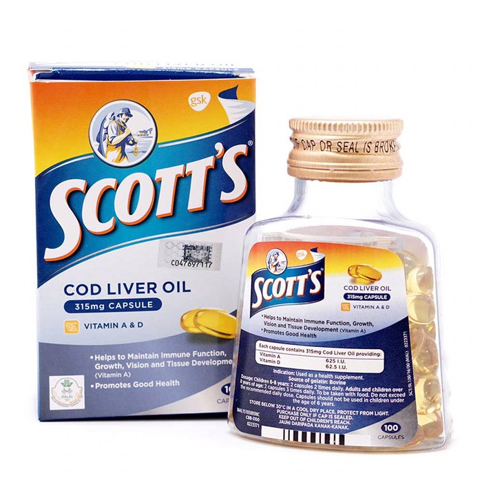 SCOTT'S COD LIVER OIL CAPSULES 100S | Shopee Malaysia
