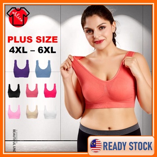 Ready StockS-6XL Plus Size sports bra women breathable mesh hole underwear  wireless ladies vest lingerie sportswear 6colors