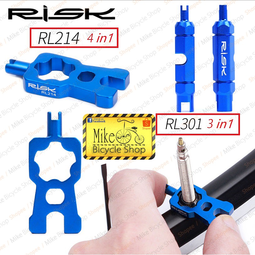 RISK RL214 RL301 Bicycle Multifunctional Valve Tool Schrader Presta ...