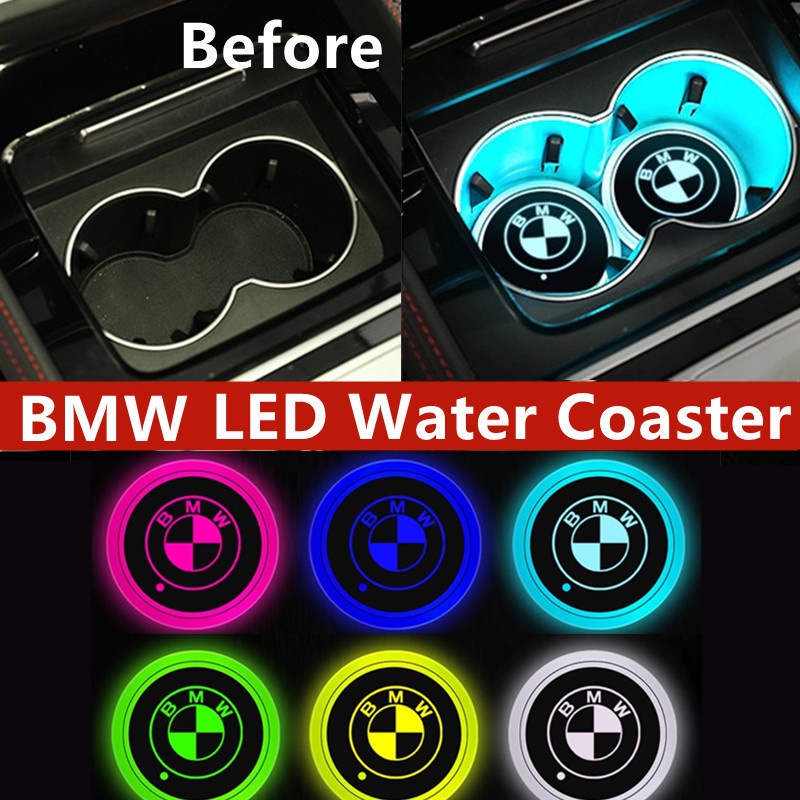 2pcs Sensor Led Light Lamp Car Cup Holder Bottom Colorful Luminescent ...
