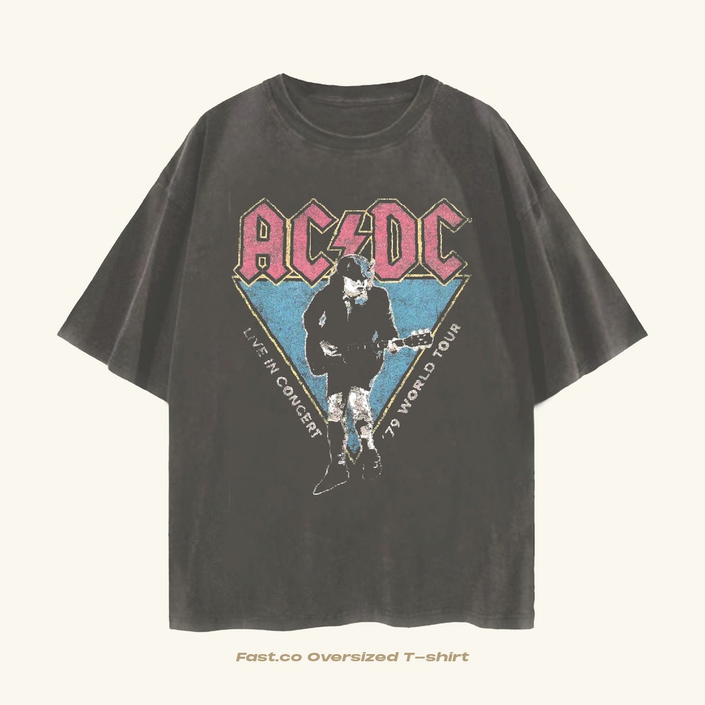 Acdc Band Vintage Tshirt (Dress) Kaos Band AC/DC Live In Concert World ...