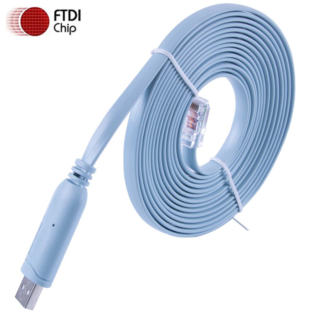 USB to RJ45 RS232 Console Router Cable Blue FTDI Serial Interface ...