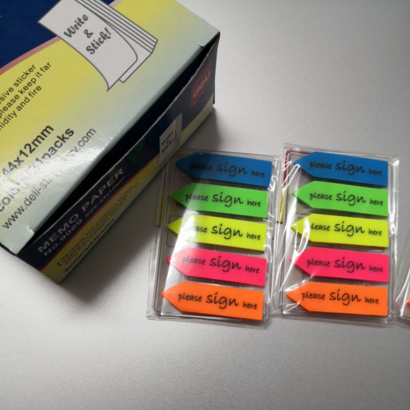 Deli 9069 Super Sticky Notes ( Please Sign Here ) | Shopee Malaysia
