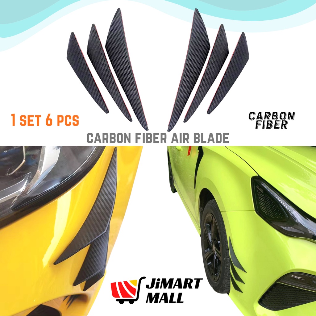 CAR CARBON FIBER STYLE BUMPER LIP Air Blade Wing Splitter Canards Motor ...