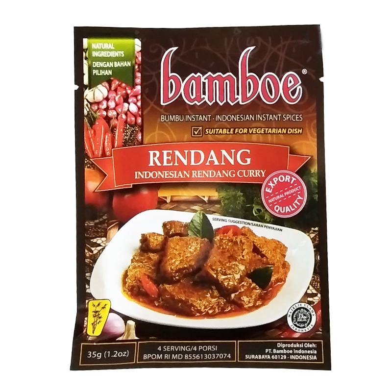 Bamboe Rendang 35g Ready To Cook Instant Spicies Authentic Indonesian Recipe Shopee Malaysia 