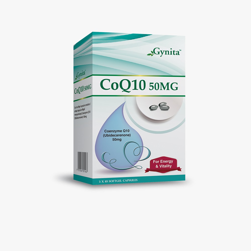 Gynita CoQ10 50MG Coenzyme Q10 (Ubidecarenone) Softgel EXP 11/24