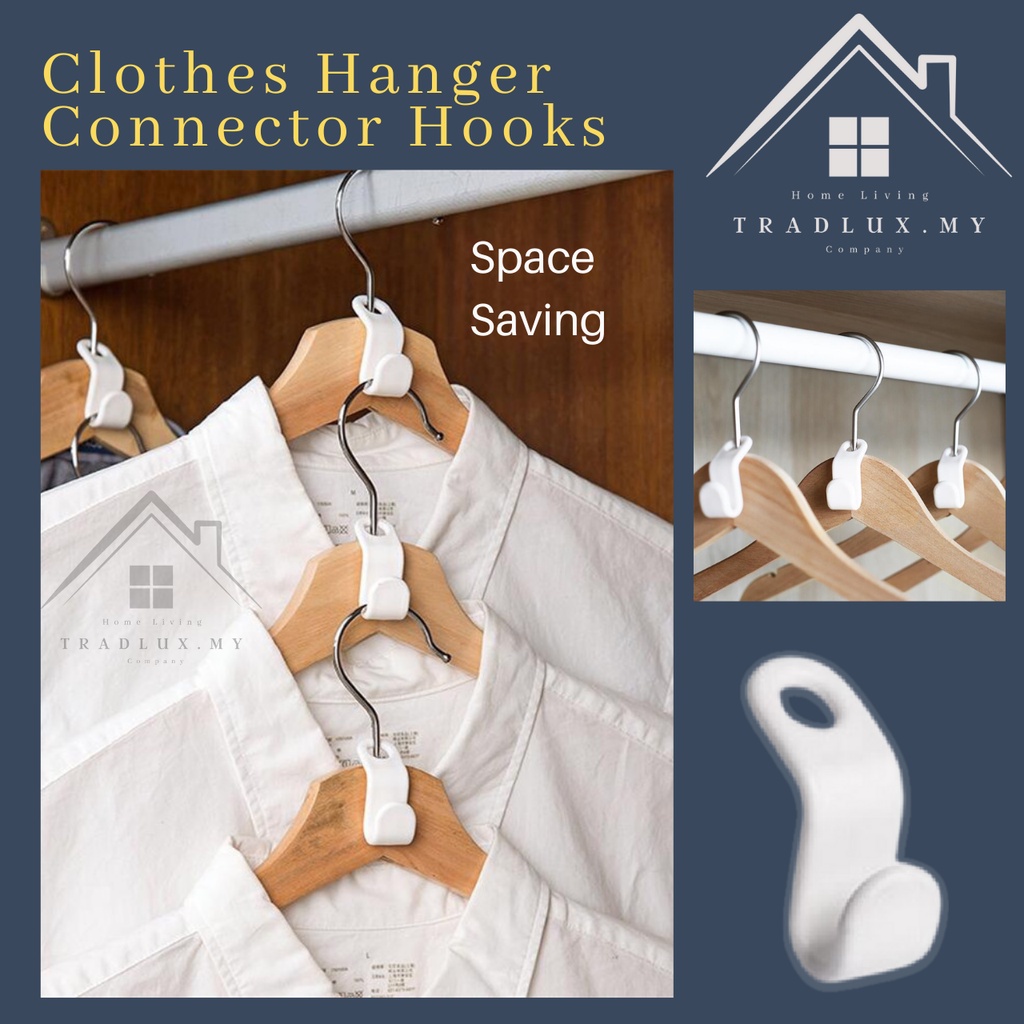 Tradlux Clothes hook Hanger Connector Hooks White Folding Storage