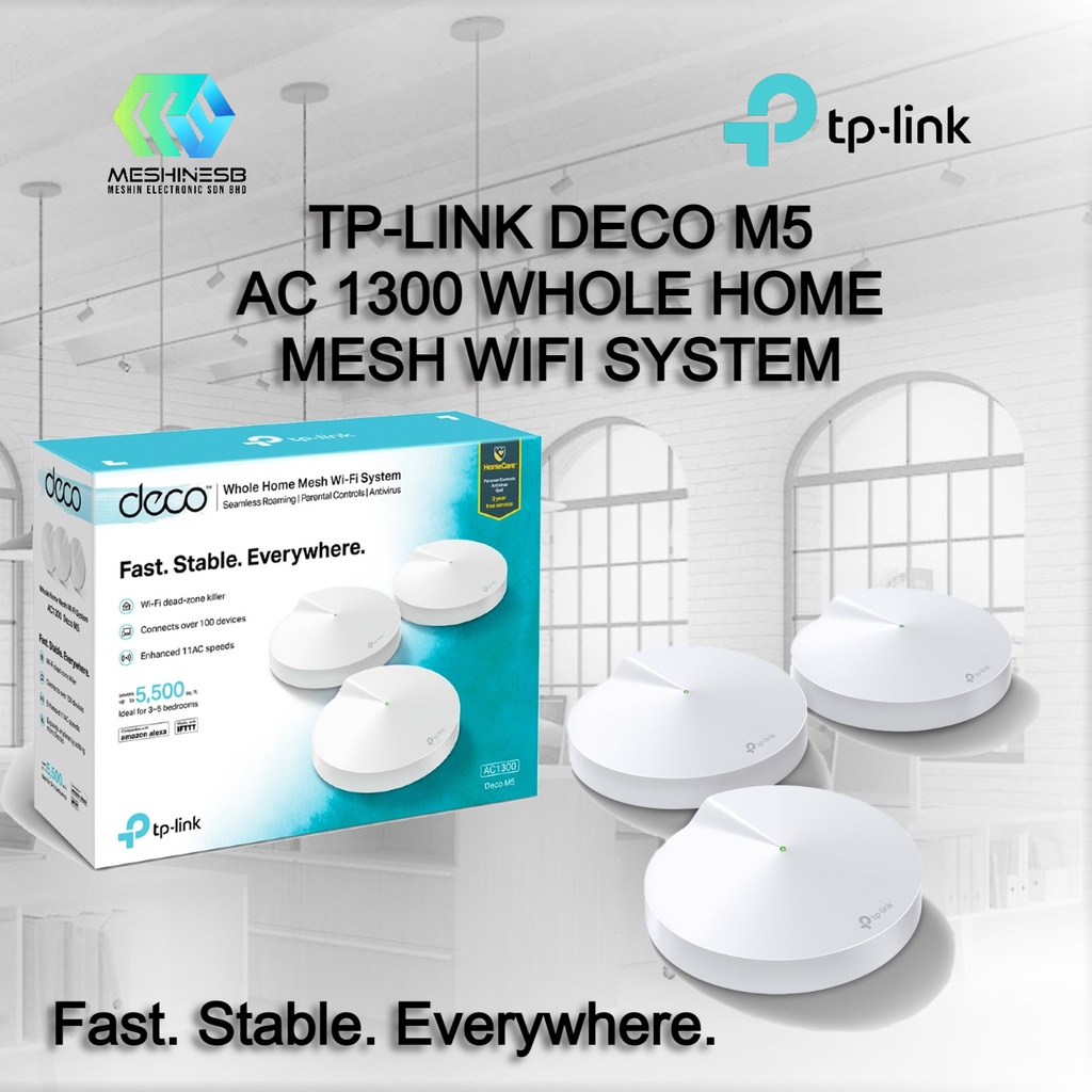 TP-LINK DECO M5 MESH WIFI SYSTEM (2 PACK) (3 PACK) | Shopee Malaysia