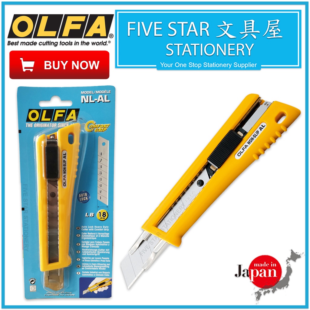 Olfa 18mm NL-AL Rubber-Grip Auto-Lock Utility Knife