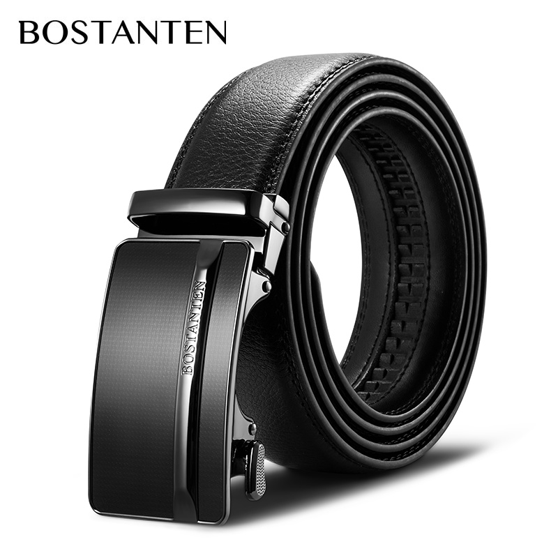BOSTANTEN Men s Genuine Cowhide Leather Belt Send beautiful gift box Black Shopee Malaysia