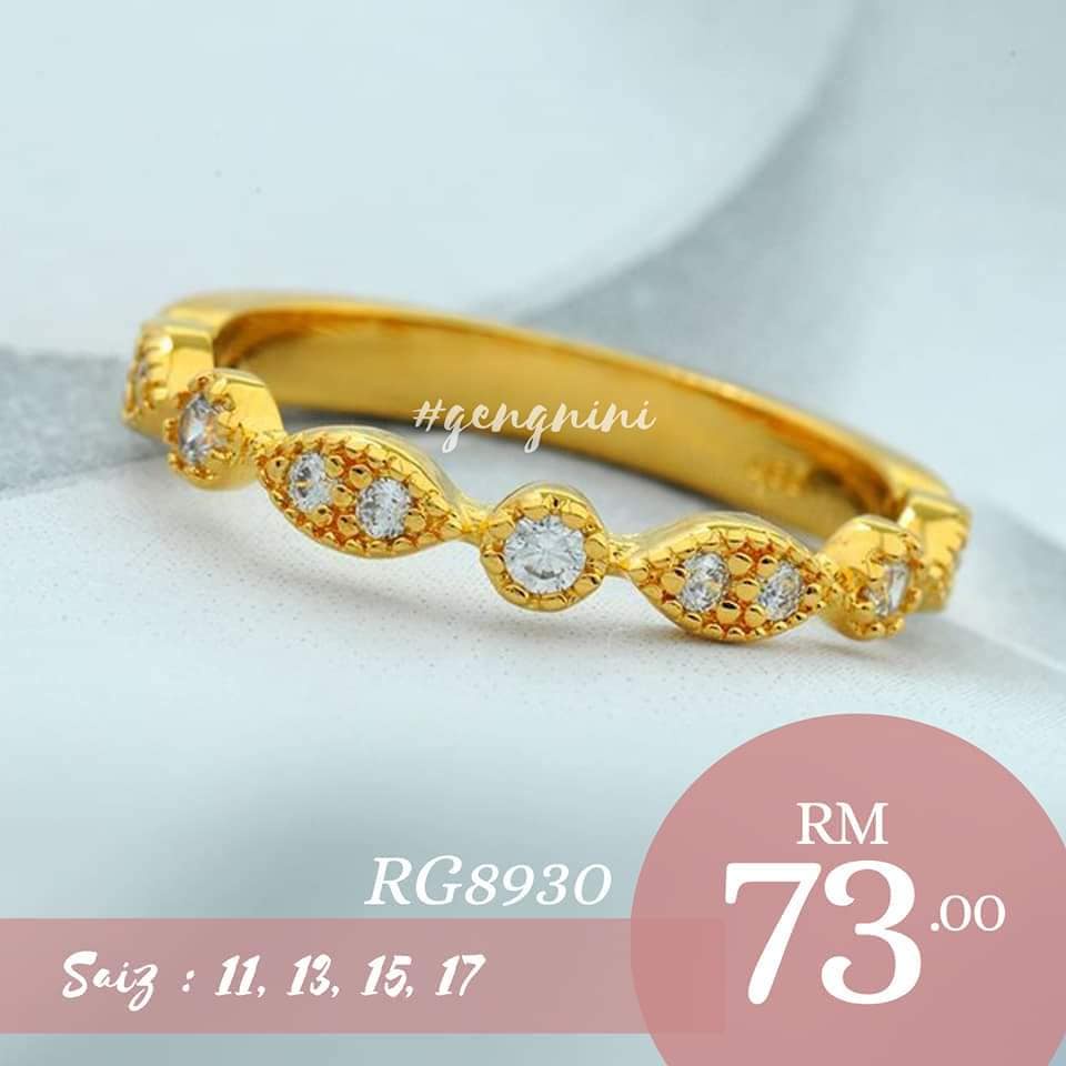 ORIGINAL ZHULIAN Cincin saduran emas 999/24k by Zhulian RG5073 | Shopee ...