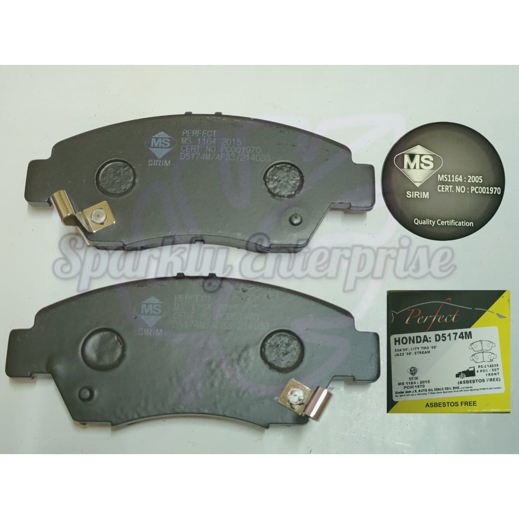 FRONT BRAKE PAD D5174 HONDA CIVIC S5A 2005 , CITY TMO 2008 , JAZZ 2008 ...