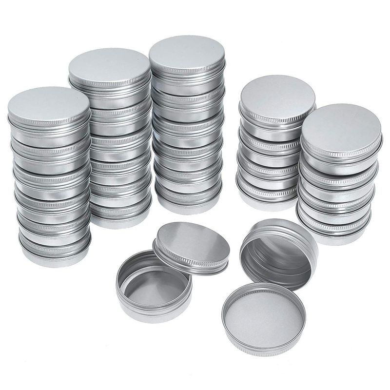 Pack Of 40 Screw Top Round Aluminum Tins Cans - Aluminum Screw Lid ...