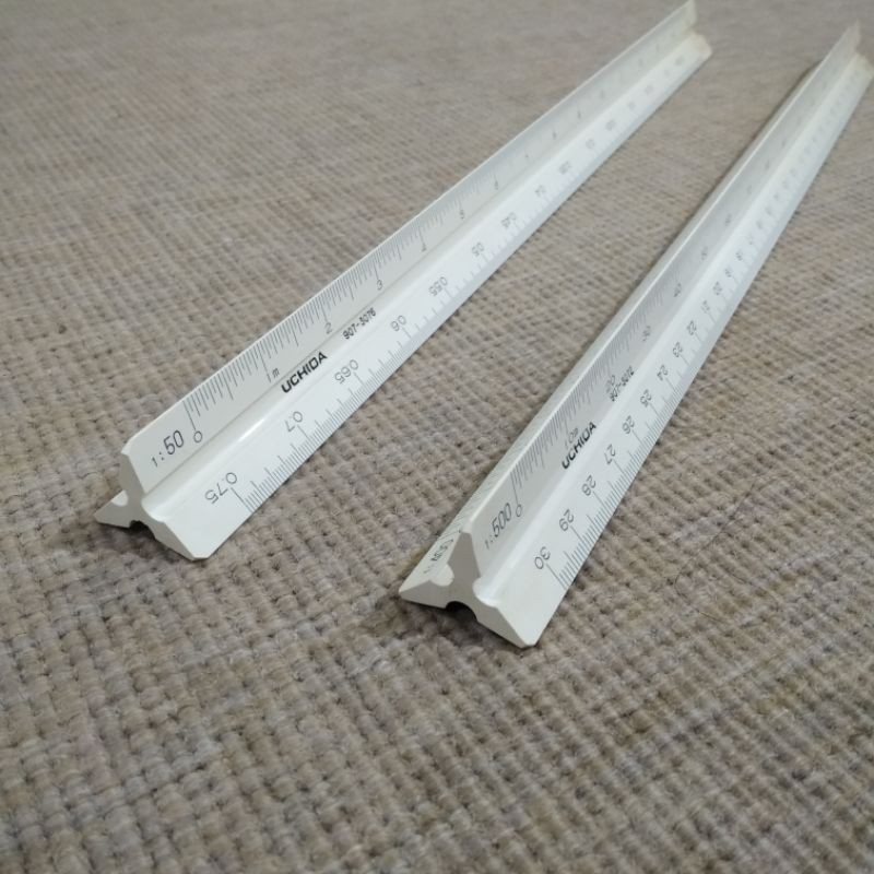 SCALE RULER UCHIDA JAPAN Triangle Scale Architect Technical Ruler 1:20 ...