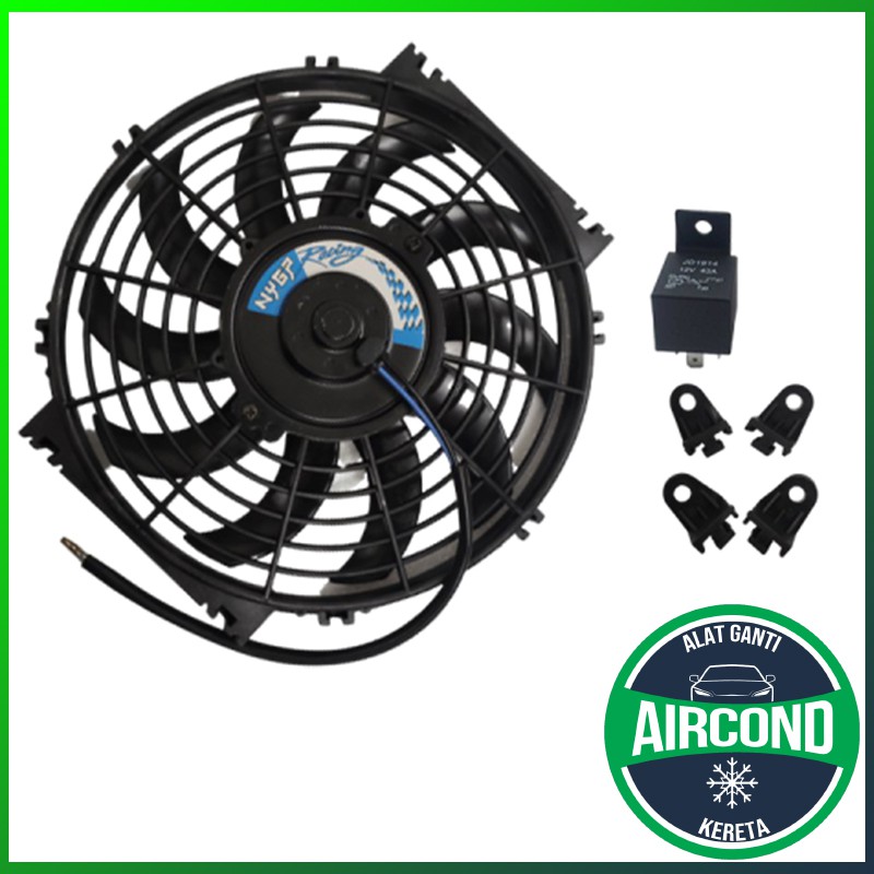 👍 Free Relay 👍 Car 12inci/10inch 12V 80W Electric Cooling Radiator ...
