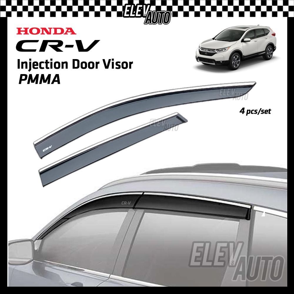 Honda CR-V CRV G5 2017 - 2023 Premium Door Visor Stainless Steel Chrome ...