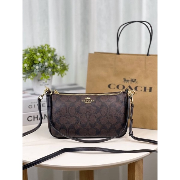 Coach Messico Top Handle Pouch In Signature Coated Canvas Shopee Malaysia