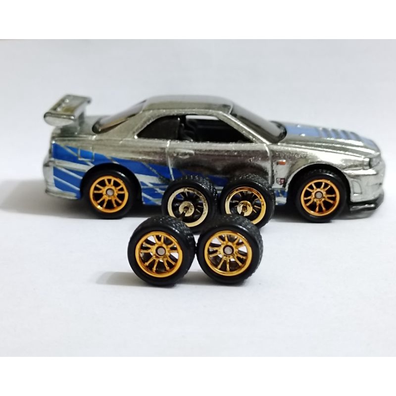 Tayar Getah Rubber Wheels Rims Hot Wheels Nissan Skyline R34 Mugen MF10 ...