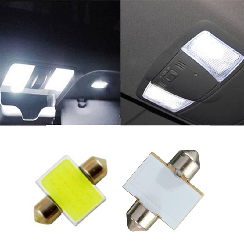1Pcs 31mm 12smd COB LED Bulbs For Car Interior Dome Map Lights White