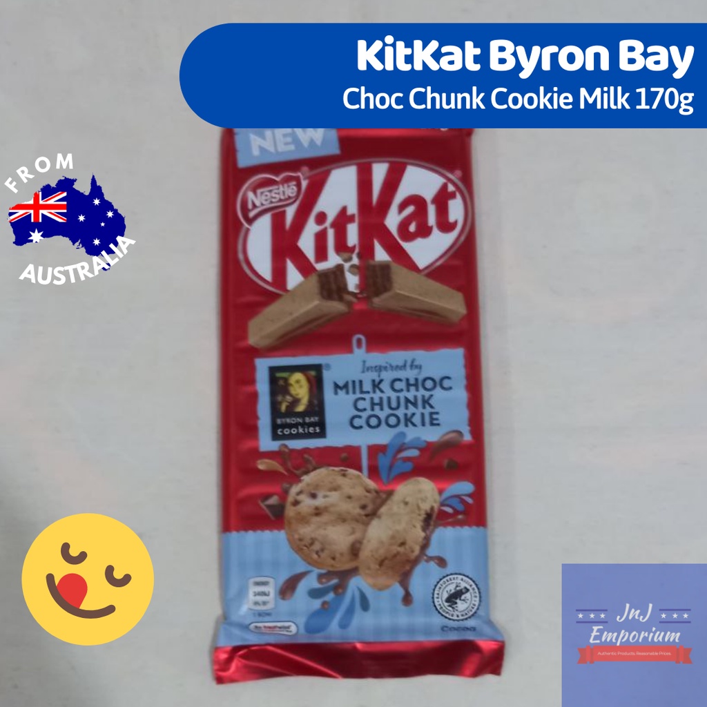 Nestle Kitkat Byron Bay Choc Chunk Cookie Milk Chocolate Block 170g