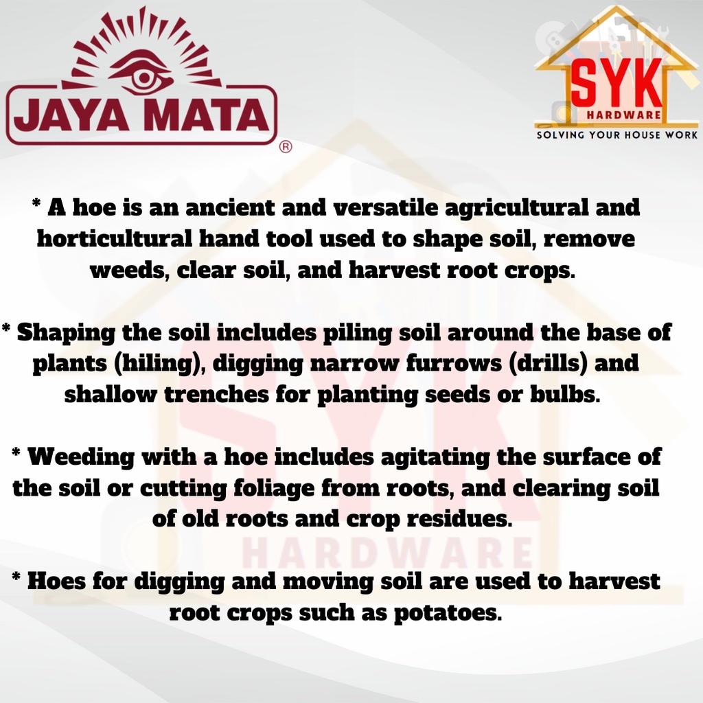 SYK JAYA MATA JM3803 Hoe (Round Eye) No: 3 Outdoor Gardening Tools ...