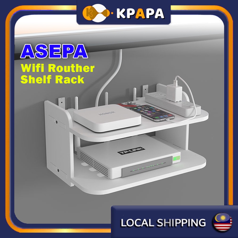 ASEPA Shelf Router Rack Wifi Modem Storage DVD Player Rack Modem Holder