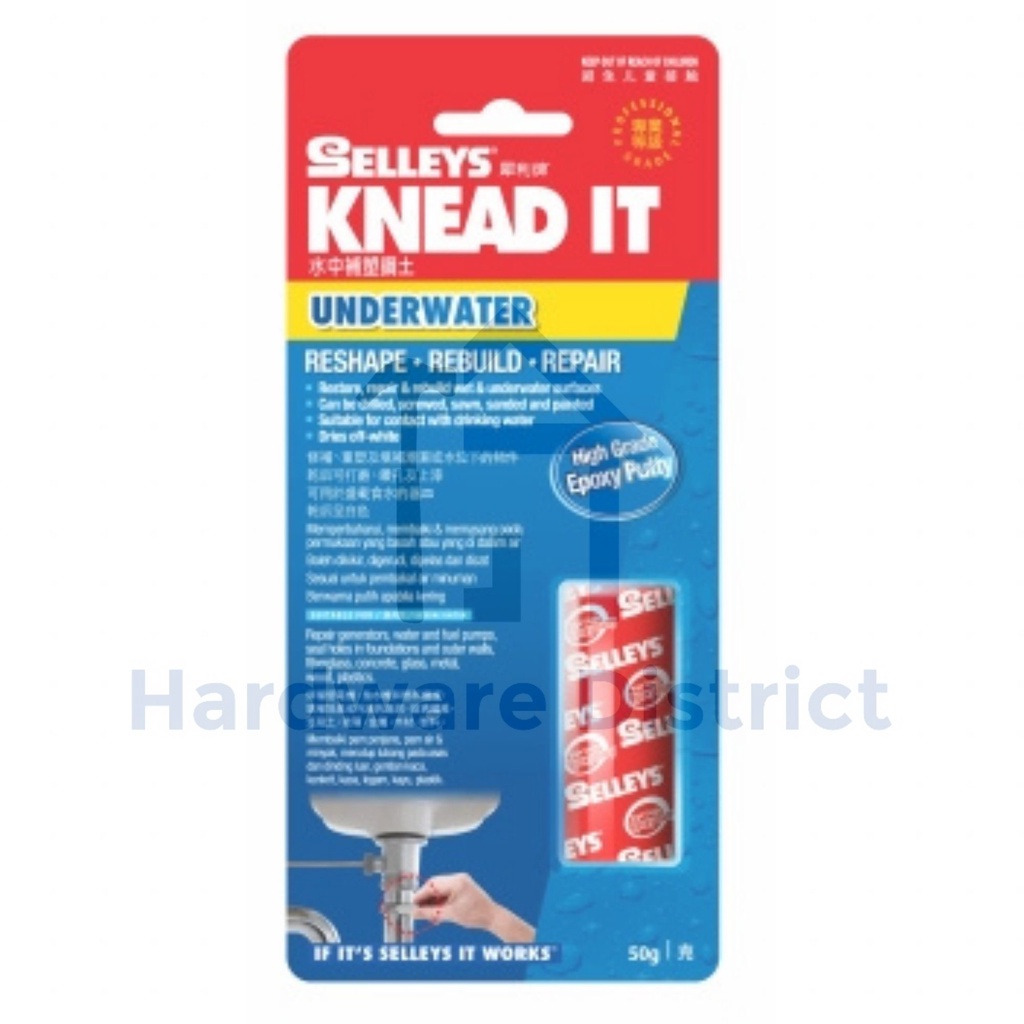 [100 ORIGINAL] SELLEYS Knead It Underwater Epoxy Putty (Instant Leak