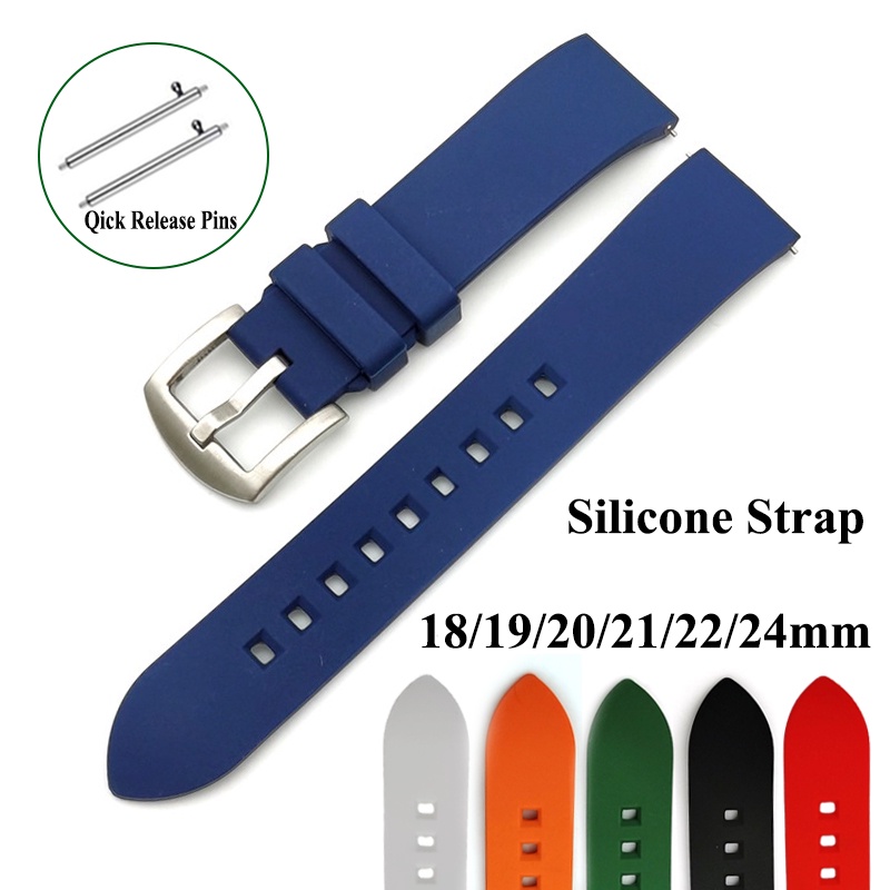 Quick Release Watch Strap Rubber Universal Flat Interface Silicone