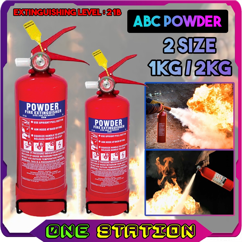 1KG/2KG ABC Powder Fire Extinguisher for Car Home Pemadam Api Shopee