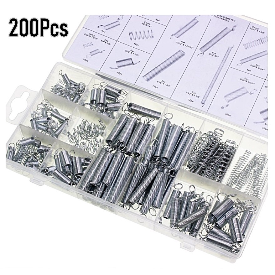 200Pcs Spring Compression Tension Spring Assortment Set Extension ...