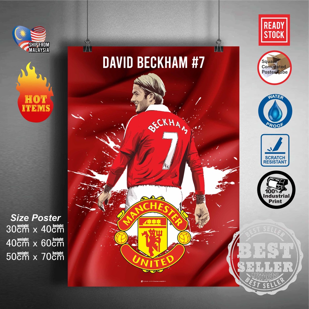 （READY STOCK) David Beckham | Manchester United FC | Football Soccer ...