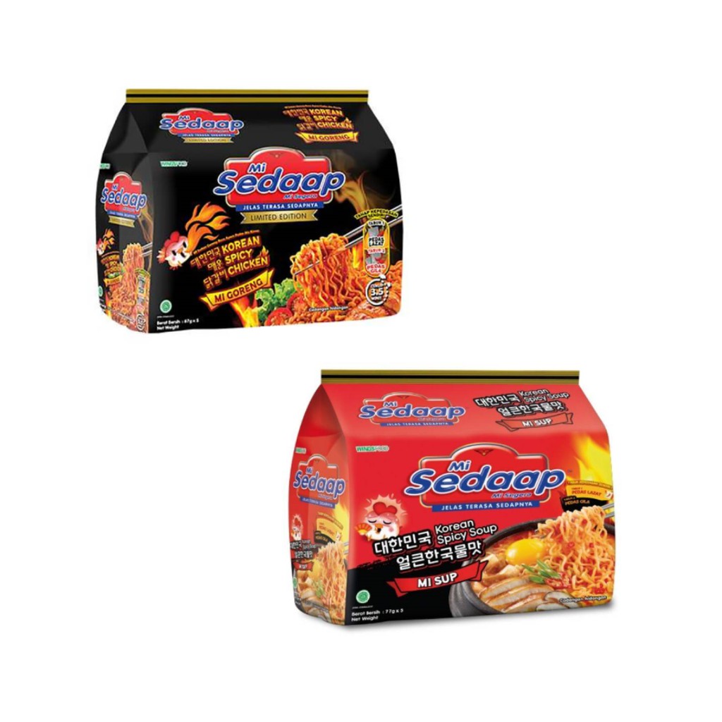 Mi Sedaap Korean Spicy Chicken Korean Spicy Soup Instant Noodles 87g