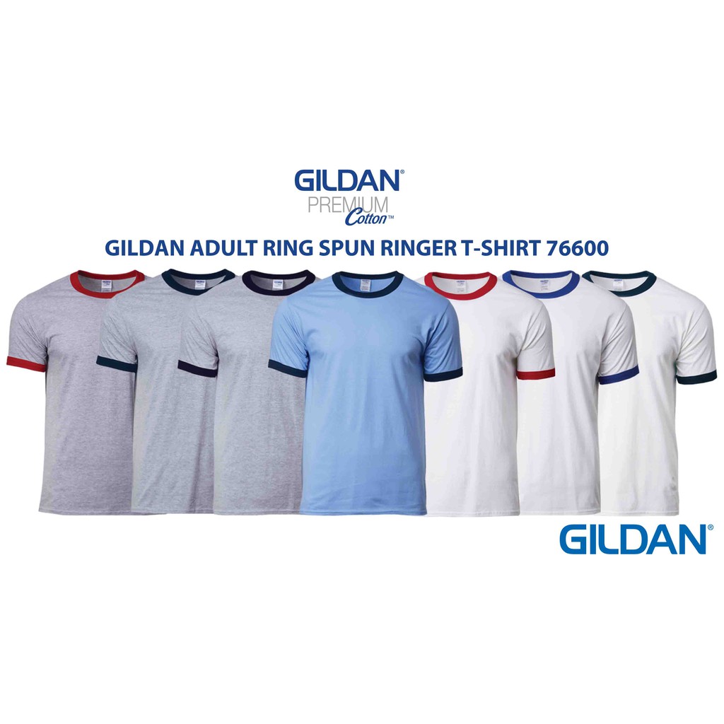 Gildan Premium Cotton Adult Ringer T-Shirt 76600 | Shopee Malaysia