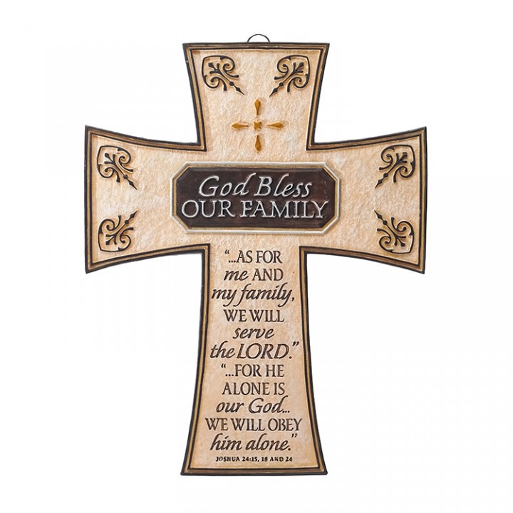 God Bless Our Family Wall Cross Display Wall Cross Display Spiritual Display Shopee Malaysia