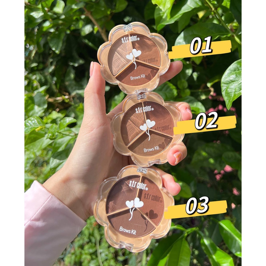 【OFFER】【ready stock】RM1.50/1 PCS sfr color three tone eyebrow kit