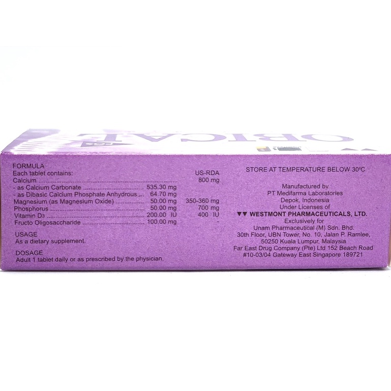 Obical with FOS 10 tablets/ 30 tablets (Calcium Carbonate) | Shopee ...