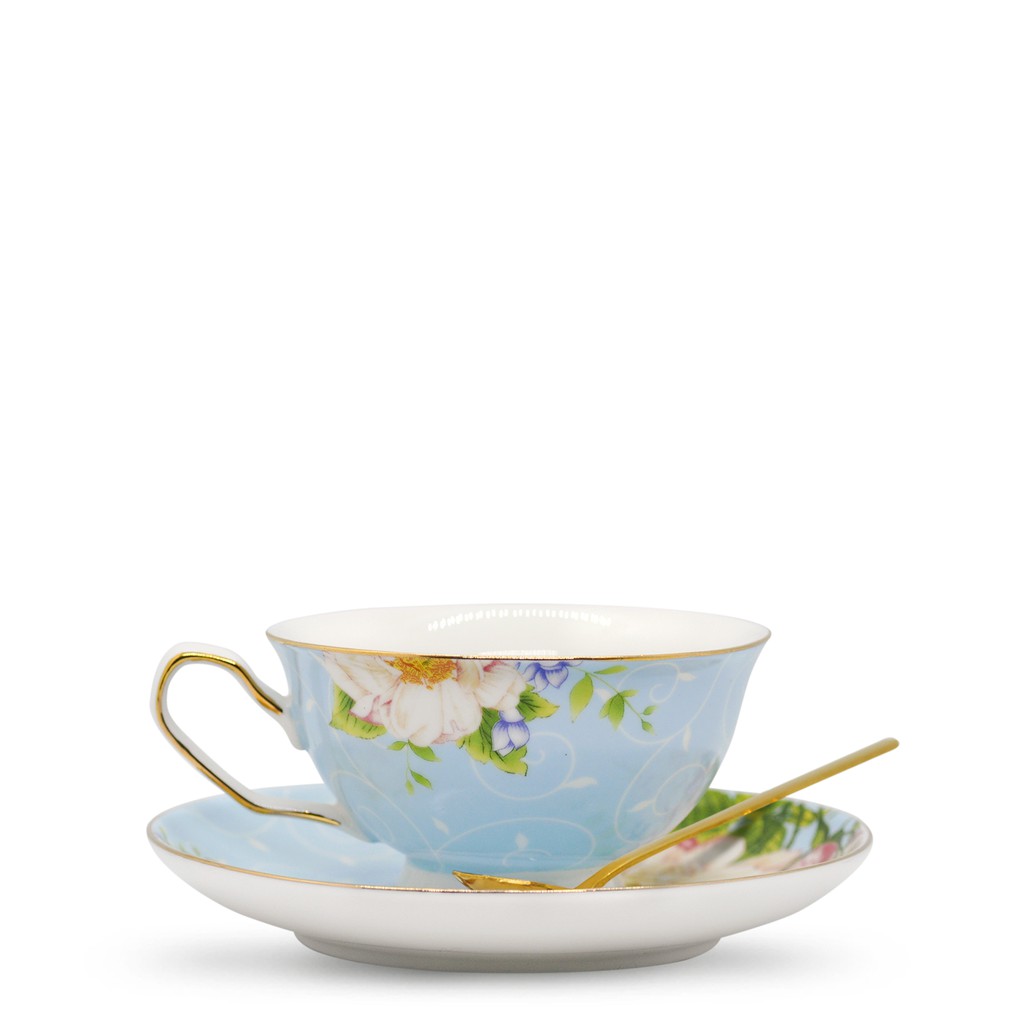 Lots® European Style Floral Tea Cup and Saucer Set | Shopee Malaysia