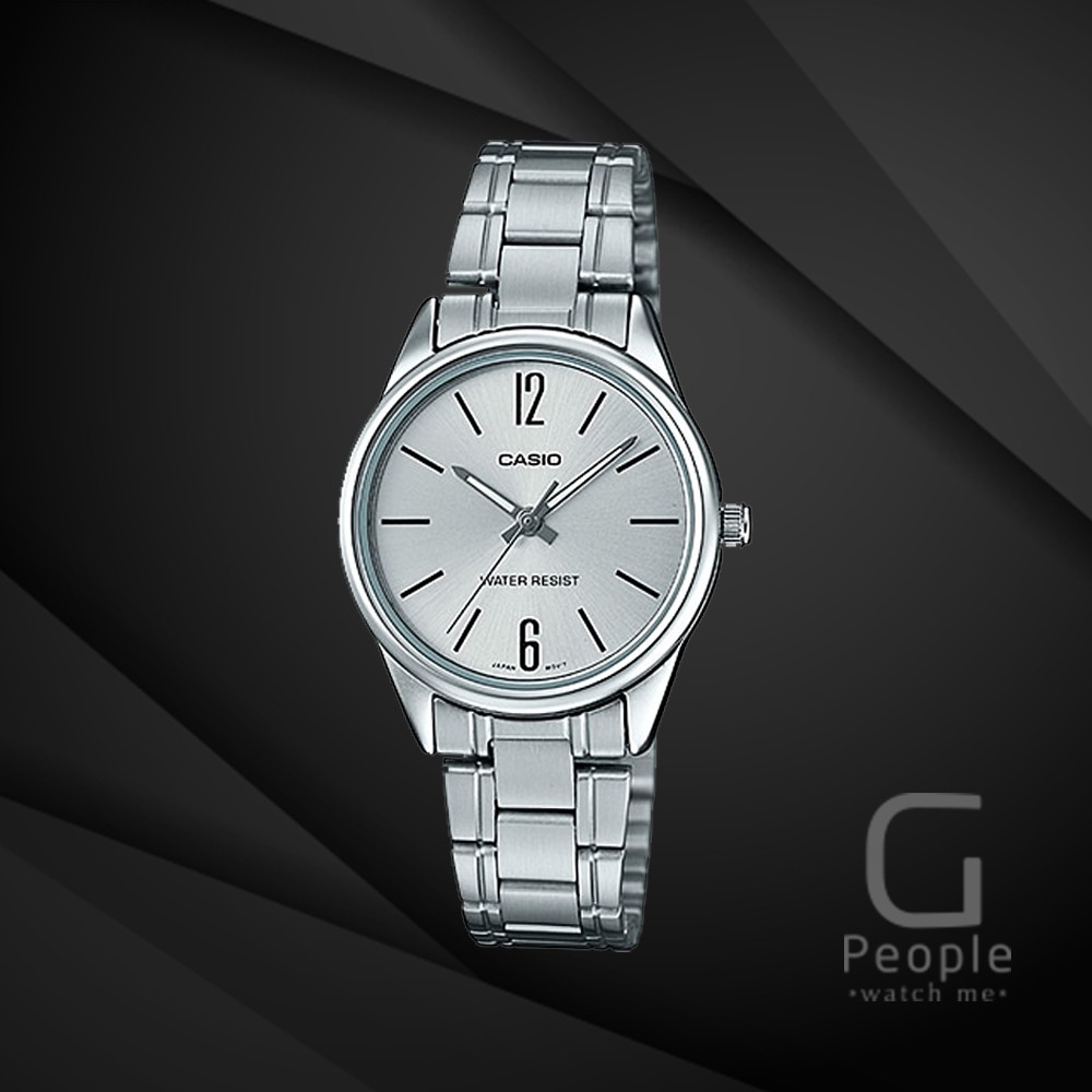 Casio Orologio Elegante Da Donna LTP-V005D-7B - Design Classico Con Quadro Bianco E Cinturino In Acciaio, Movimento Al Quarzo Giapponese