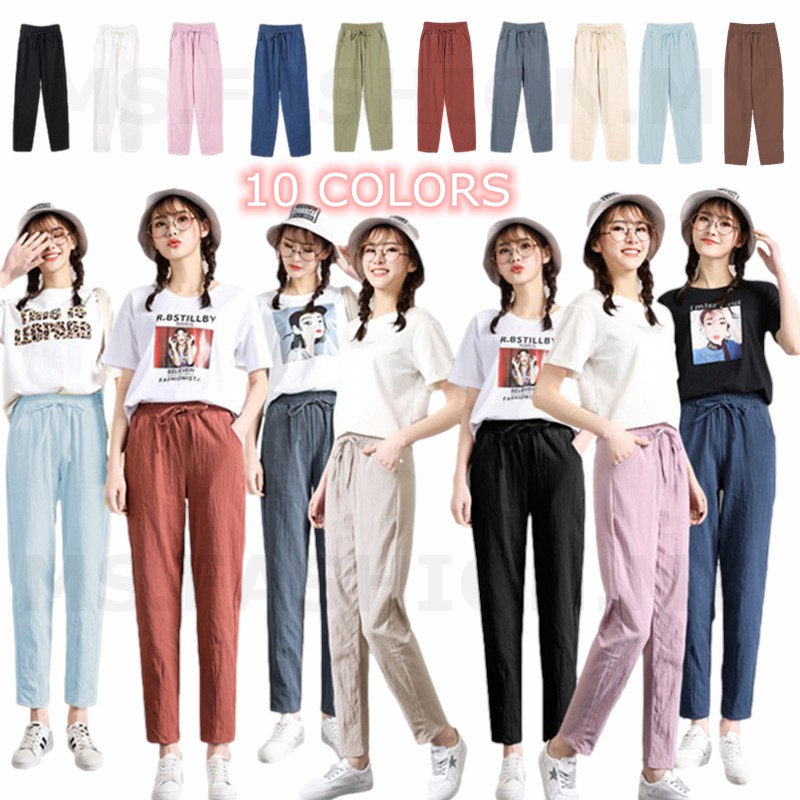 9 Color New Fashion Women Trousers Female Cotton Loose Casual