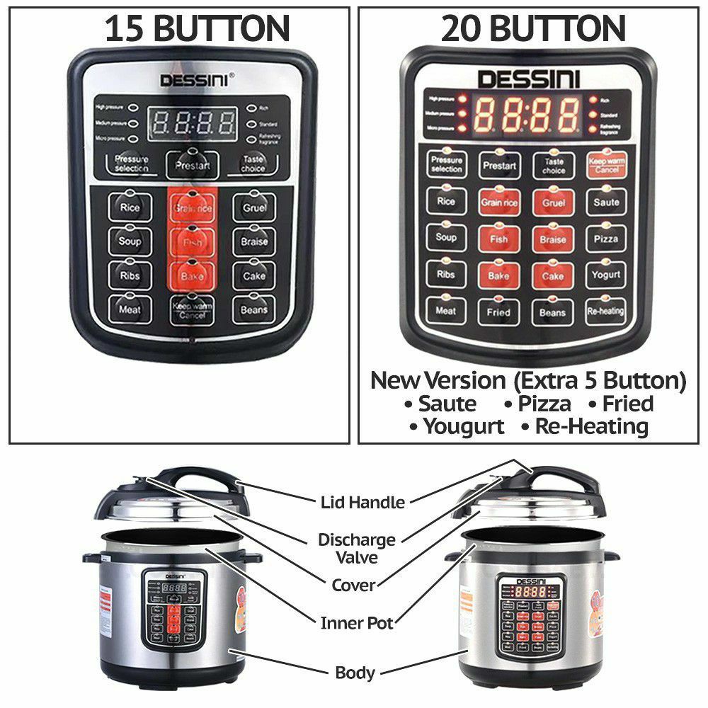 DESSINI PRESSURE COOKER 20 BUTTON 6 LITER Shopee Malaysia