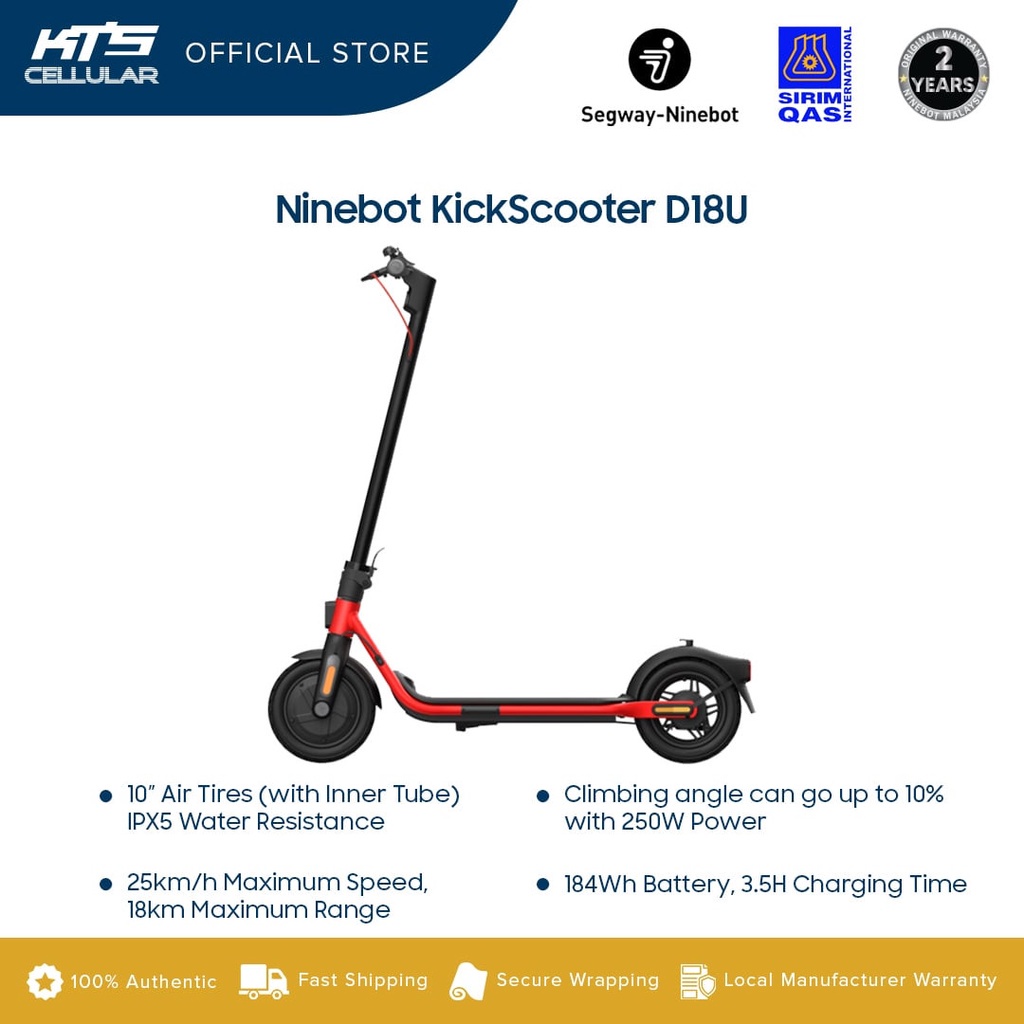 (Coming Soon) Segway-Ninebot Electric KickScooter D Series D18U ...