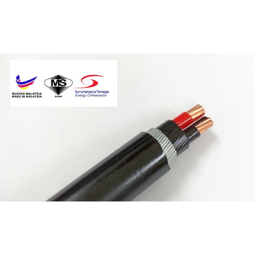 [READY STOCK] 4mm x 12C Armoured Cable / Underground Cable 100 Pure