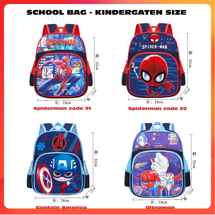 Kindergarten school 2024 bag size