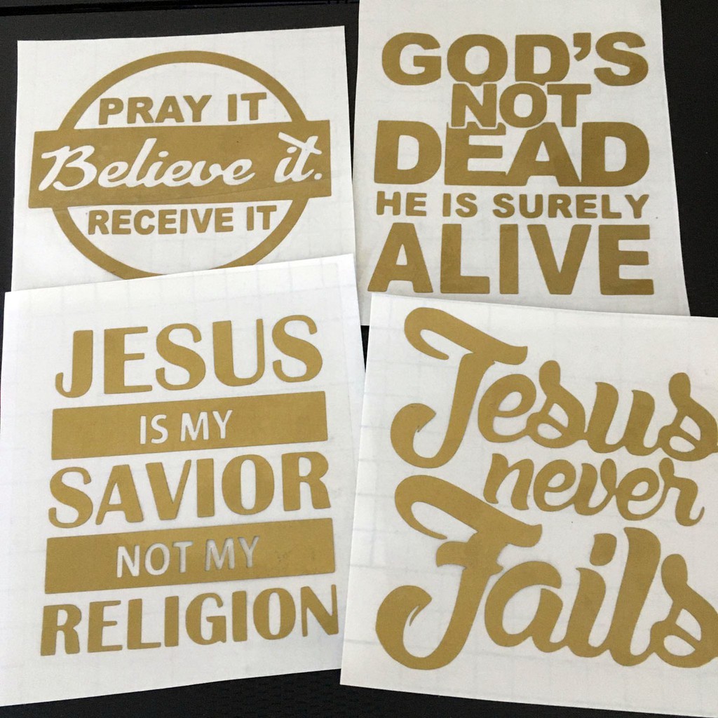 Bible Quote Decal Sticker - Die Cut Waterproof (4pcs) | Shopee Malaysia