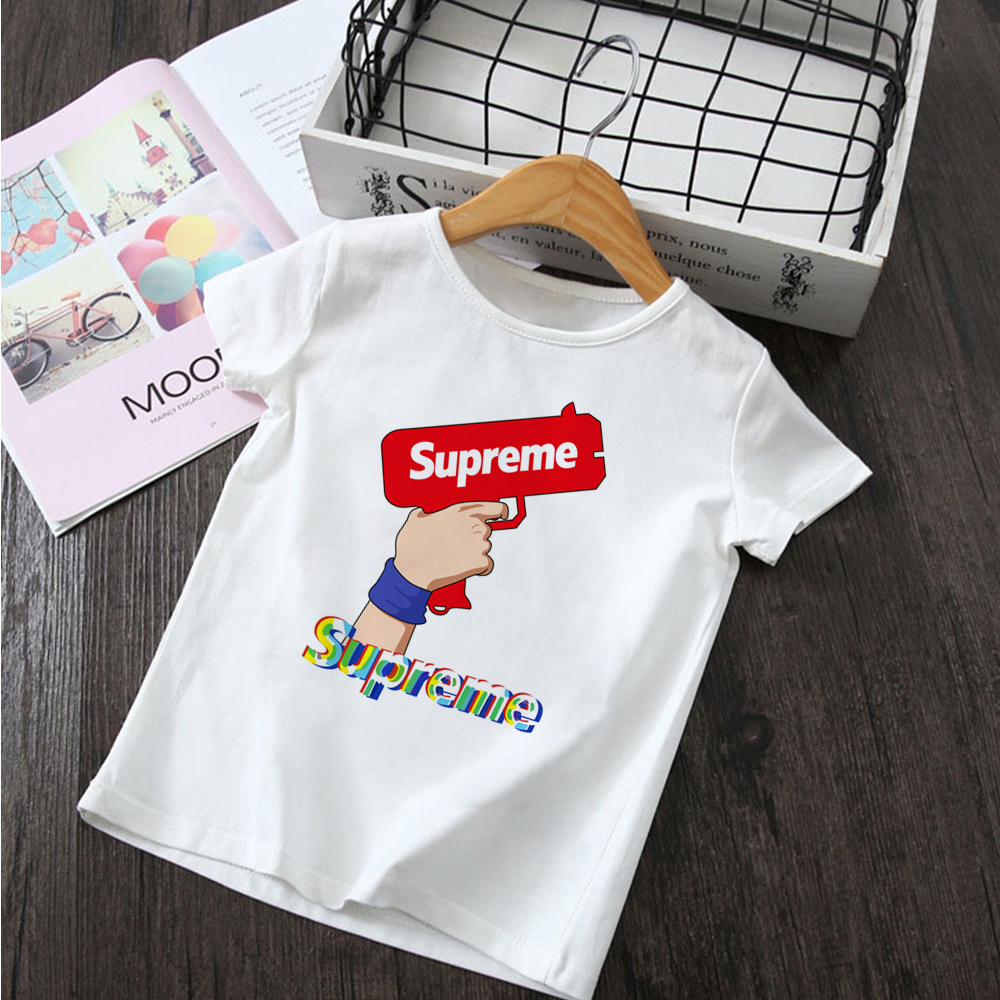 Supreme Boys Fashion T Shirt Hip Hop Kids Clothes Simple Solid Color Shirts Cool Tops Baju Kanak High Quality Shopee Malaysia