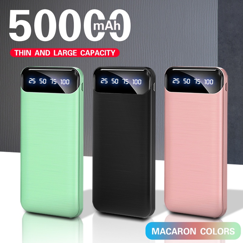 50000mAh Power Bank Fast Charging Digital Display Screen Ultra Thin ...