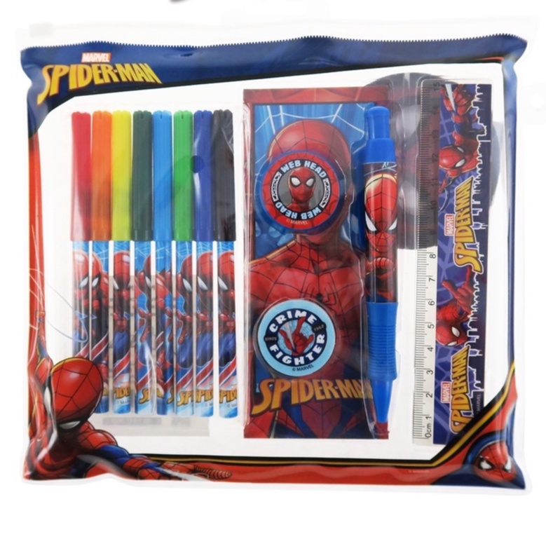 Marvel Trousse à Crayons Garçon, Spiderman Double Zip, Trousse à Crayons