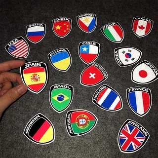 3D PVC Russia Germany Venezuela Japan Flags Badges Hook and Loop